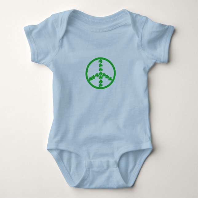 Peace sign Irish baby Bodysuit (Front)