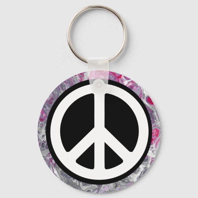 Peace Sign  Key Ring (Front)