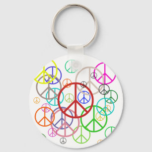 Peace sign key ring