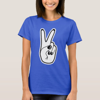 Peace Sign Left Hand Black & White Unity Movement T-Shirt
