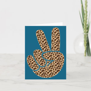 Peace sign leopard print boys animal print girls card