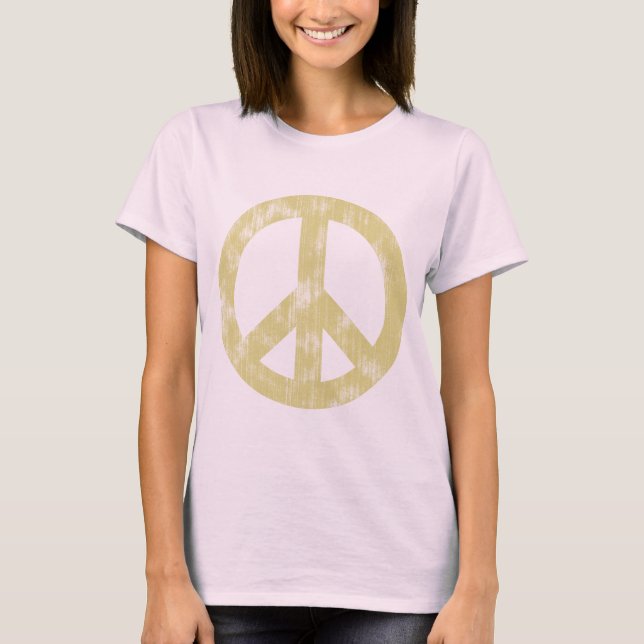 Peace sign light distressed T-Shirt (Front)