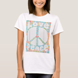 PEACE SIGN LOVE 1960s 1970s Shirt Tie Dye Groovy H