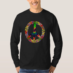 PEACE SIGN LOVE 1960s 1970s Tie Dye Groovy Hippie T-Shirt