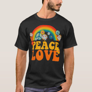 PEACE SIGN LOVE 1960s 1970s Tie Dye Hippie T-Shirt