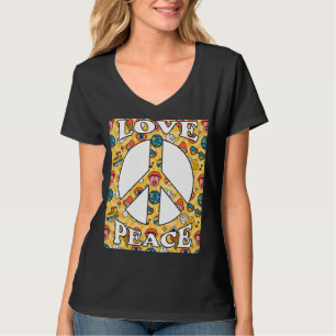Peace Sign Love 60s 70s 80s 90s Retro Hippie Vinta T-Shirt