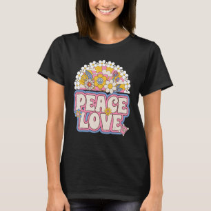 Peace Sign Love 60s 70s Costume Groovy Hippie Them T-Shirt