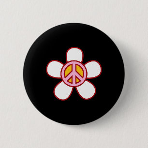 PEACE SIGN LOVE 60s 70s Groovy Hippie Costume Hall 6 Cm Round Badge