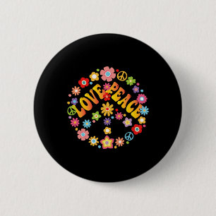 Peace Sign Love 60s 70s Groovy Hippie Costume Hall 6 Cm Round Badge