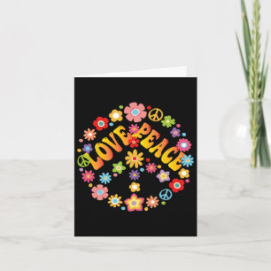 Peace Sign Love 60s 70s Groovy Hippie Costume Hall Card
