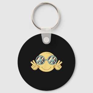 Peace Sign Love 60s 70s Groovy Hippie Costume Hall Key Ring