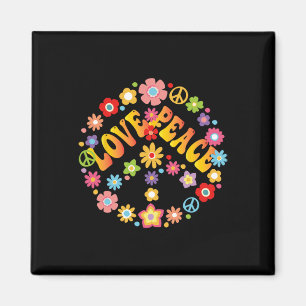 Peace Sign Love 60s 70s Groovy Hippie Costume Hall Magnet