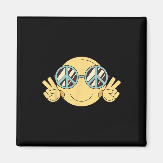 Peace Sign Love 60s 70s Groovy Hippie Costume Hall Magnet (Front)