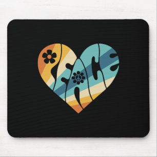 Peace Sign Love 60s 70s Groovy Hippie Costume Hall Mouse Pad