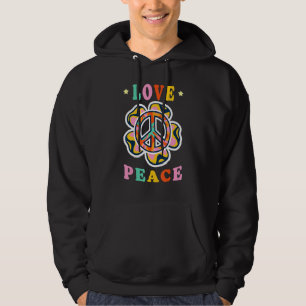 Peace Sign Love 60s 70s Tie Dye Hippie Costume Hoodie