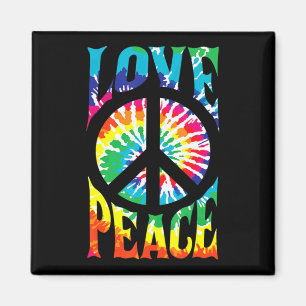 Peace Sign Love 60S 70S Tie Dye Hippie Costume  Magnet