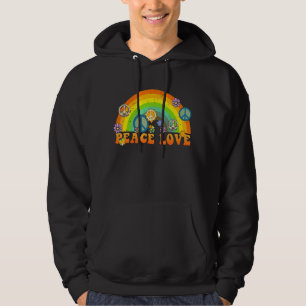 Peace Sign Love 60s 70s Tie Dye Hippie Costume Men Hoodie