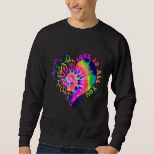 Peace sign love  60s 70s tie dye hippie costume sweatshirt