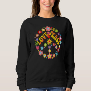 Peace Sign Love 60s 70s Tie Dye Hippie Costume Sweatshirt