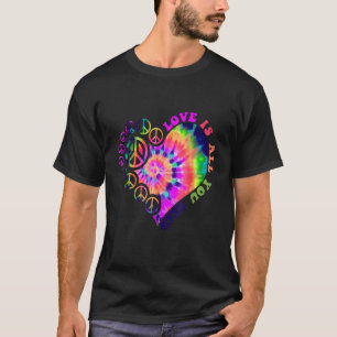 Peace sign love 60s 70s tie dye hippie costume T-Shirt