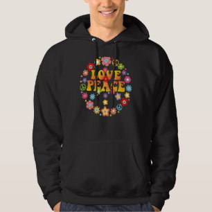 Peace Sign Love 60s 70s Tie Dye Hippie Halloween C Hoodie