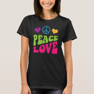 Peace Sign Love 60s 70s Tie Dye Hippie Halloween C T-Shirt