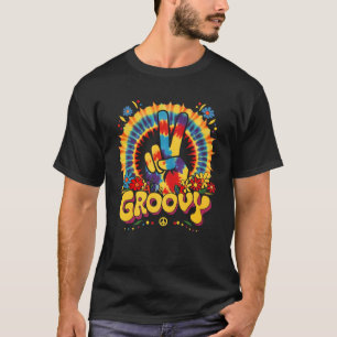 Peace Sign Love Groovy Hippie Party Costume Retro T-Shirt