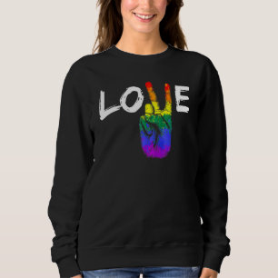 Peace Sign Love Rainbow Colours Gay Pride Lesbian  Sweatshirt