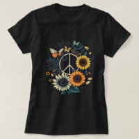PEACE SIGN LOVE Sunflower Hippie