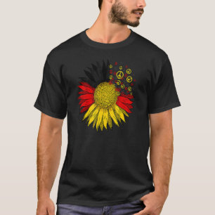Peace Sign Love Symbol Germany Sunflower German Fl T-Shirt
