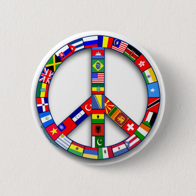 Peace Sign Made of Flags T-shirts, Mugs, Gifts 6 Cm Round Badge (Front)