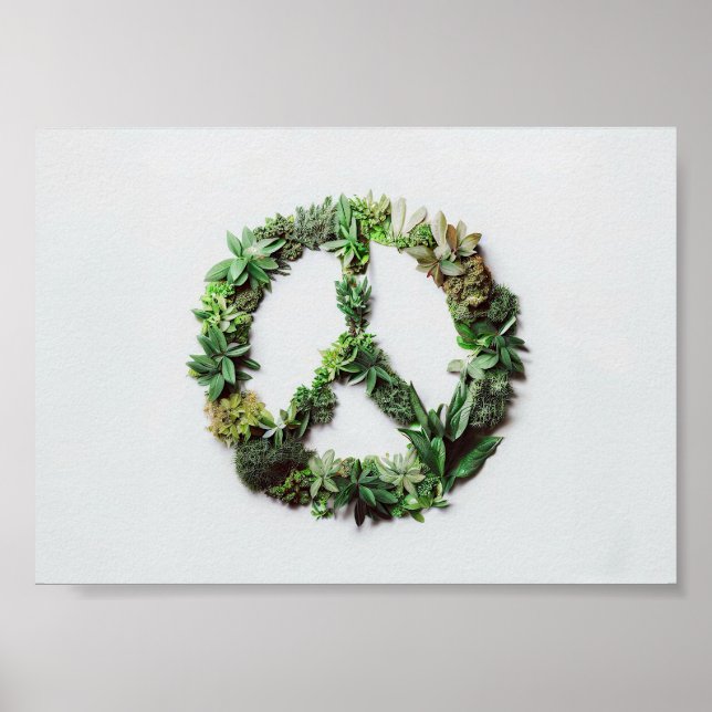 Peace Sign Made out of Leaves (Front)