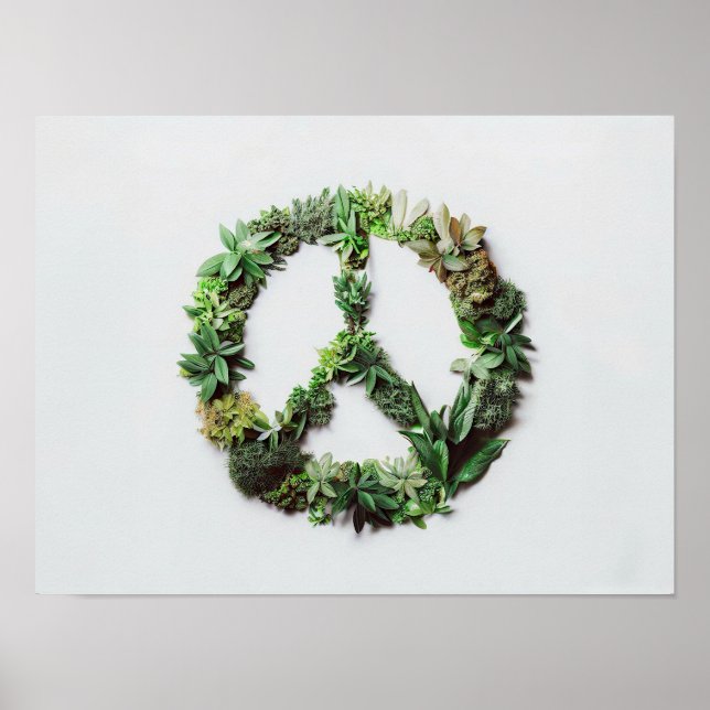 Peace Sign Made out of Leaves (Front)