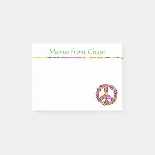 Peace Sign Memo From Post-it Notes (Front)