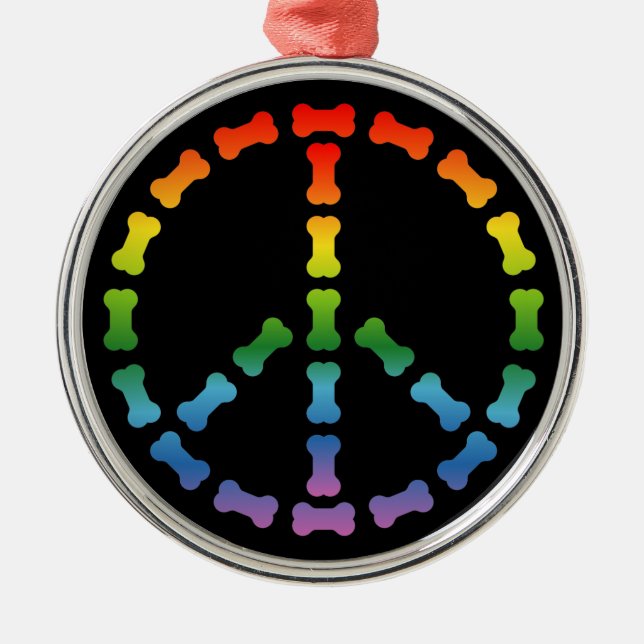 Peace Sign Metal Tree Decoration (Front)