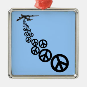 Peace sign metal tree decoration