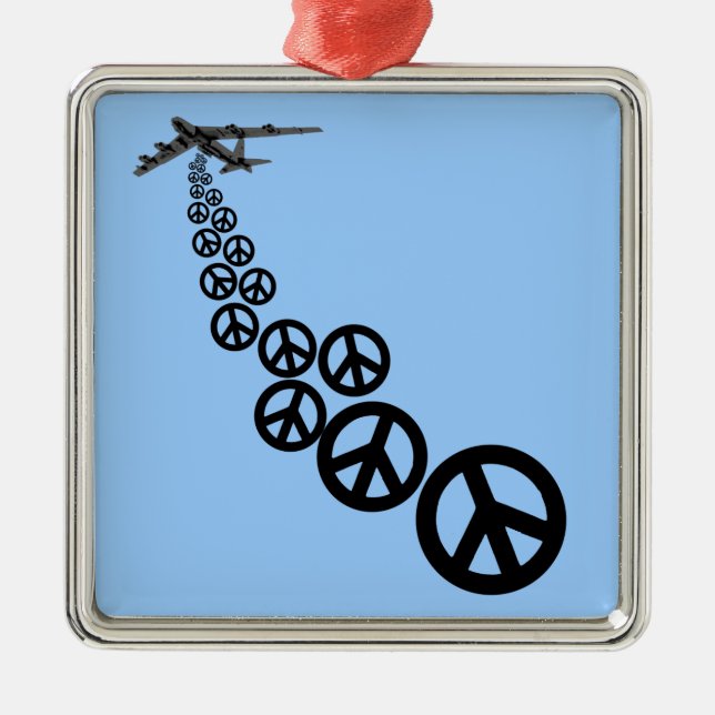 Peace sign metal tree decoration (Front)