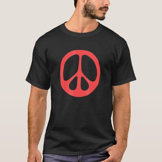 Peace Sign Minimalist Simple Sixties  60s Retro 8 T-Shirt (Front)