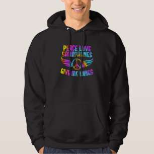 Peace Sign Music Peace Love Saxophones Saxophonist Hoodie