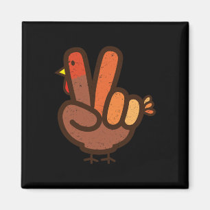Peace Sign No Turkey Hand Kids Teens Family Thanks Magnet