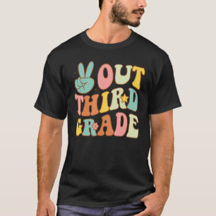 Peace Sign Out Third Grade Groovy Last Days School T-Shirt