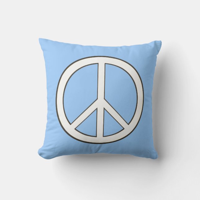 Peace Sign Outline  Drawing Pillow (Front)
