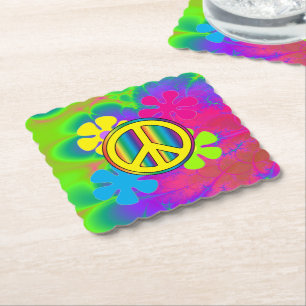 Peace Sign Paper Coaster