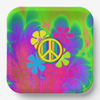Peace Sign Paper Plate