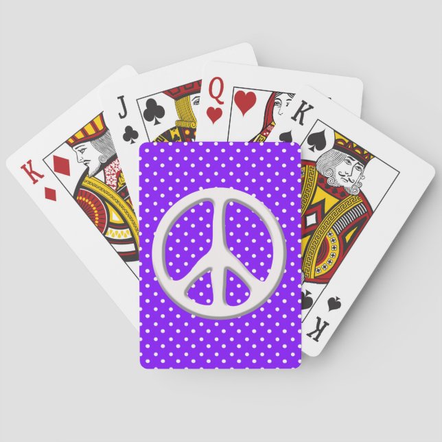 Peace Sign Party in Purple Playing Cards (Back)