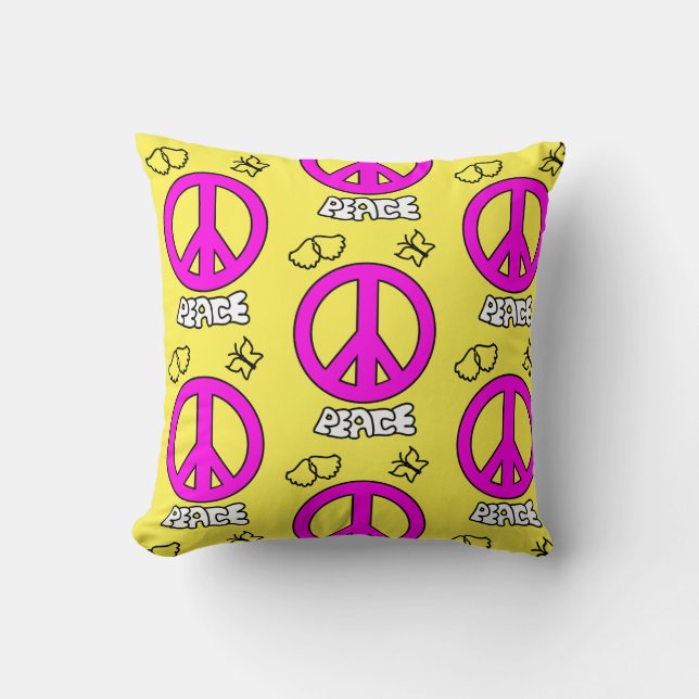 PEACE SIGN PATTERN, CUSHION (Front)