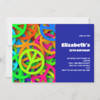 Peace Sign Pattern Groovy Sixties Vibe Birthday