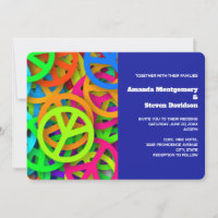 Peace Sign Pattern Groovy Sixties Vibe Wedding