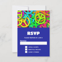 Peace Sign Pattern Groovy Sixties Vibe Wedding