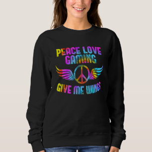 Peace Sign Peace Love Gaming Gamble Computer Game Sweatshirt